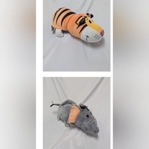 Flip A Zoo 2 In 1 Stuffed Animal Emma Elephant Theodore Tiger 18" Plush 2015